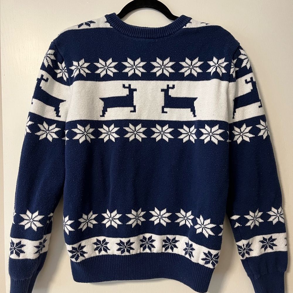 Navy Blue and White Christmas Reindeer Sweater ❄️